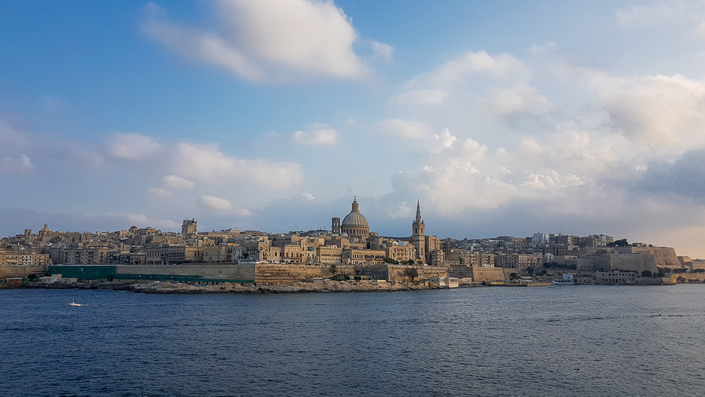 La Valletta vista da Sliema, panorama della capitale maltese