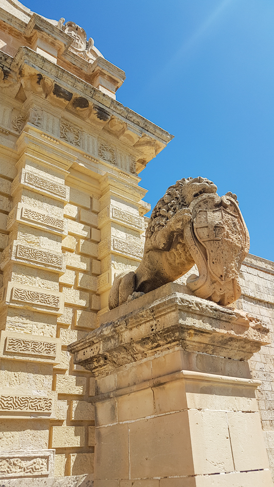 mdina, Malta, dettaglio della porta di ingresso alla città