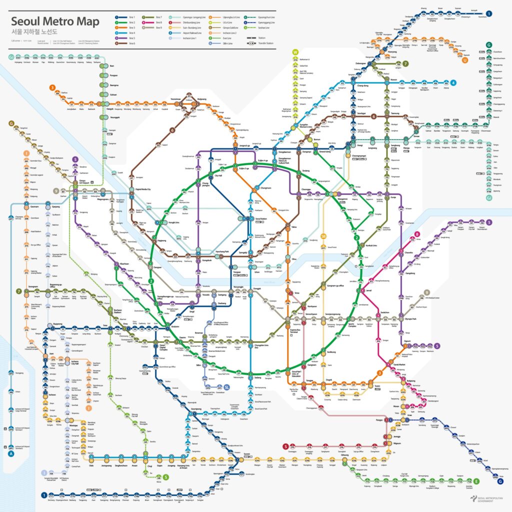 Mappa metropolitana di Seoul